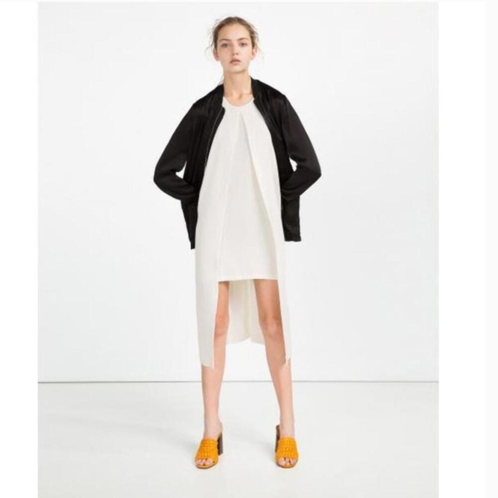Zara Ecru Minimalist Sleeveless Paneled Midi Dress Size S